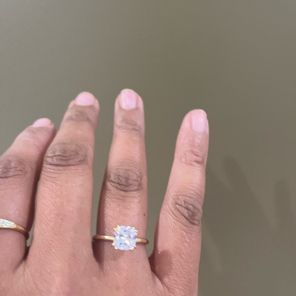 2.5 Carat Moissanite Cushion Cut Engagement Ring